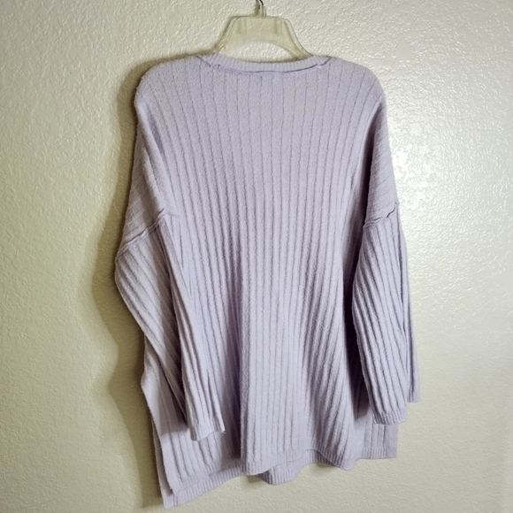 Free People Around The Clock Pullover Ribbed Sweater Lavender Purple Sz Xs - Picture 9 of 11